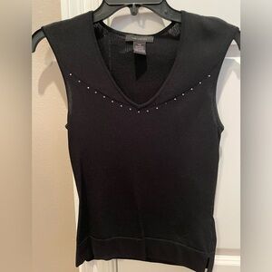 The Limited black sleeveless rhinestone sweater